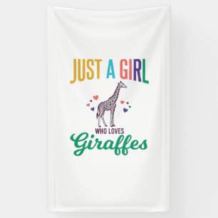Nur ein Mädchen, das Giraffen liebt, Vintage-Vekto Banner