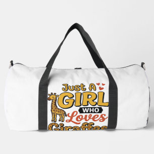 Nur ein Mädchen, das Giraffen liebt, Vintage-Vekto Duffle Bag
