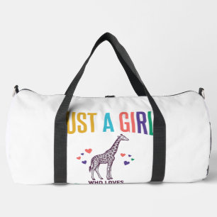 Nur ein Mädchen, das Giraffen liebt, Vintage-Vekto Duffle Bag