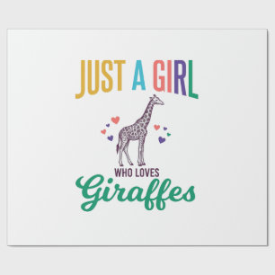 Nur ein Mädchen, das Giraffen liebt, Vintage-Vekto Geschenkpapier
