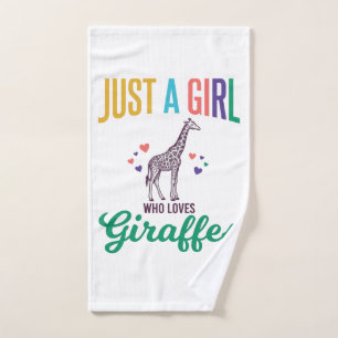 Nur ein Mädchen, das Giraffen liebt, Vintage-Vekto Handtuch