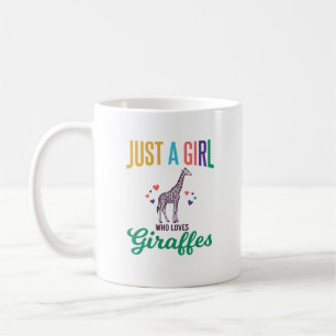 Nur ein Mädchen, das Giraffen liebt, Vintage-Vekto Kaffeetasse