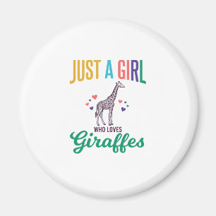 Nur ein Mädchen, das Giraffen liebt, Vintage-Vekto Magnet