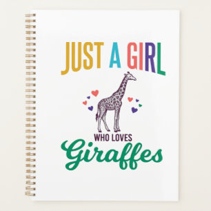 Nur ein Mädchen, das Giraffen liebt, Vintage-Vekto Planer
