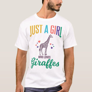 Nur ein Mädchen, das Giraffen liebt, Vintage-Vekto T-Shirt