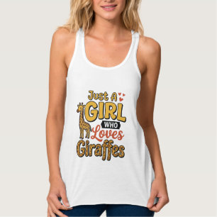 Nur ein Mädchen, das Giraffen liebt, Vintage-Vekto Tank Top