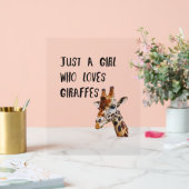 Nur ein Mädchen, das Giraffen Süße Tier Giraffe Li Acrylschild (Hochzeit)