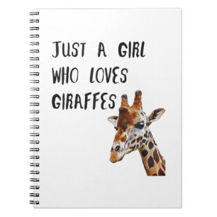 Nur ein Mädchen, das Giraffen Süße Tier Giraffe Li Notizblock