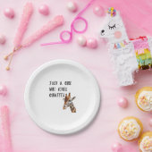 Nur ein Mädchen, das Giraffen Süße Tier Giraffe Li Pappteller (Party)