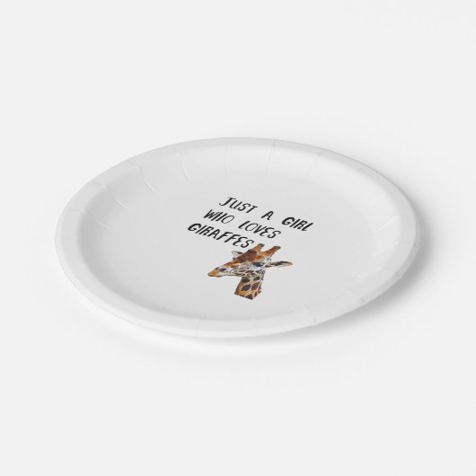 Nur ein Mädchen, das Giraffen Süße Tier Giraffe Li Pappteller (Schrägansicht)