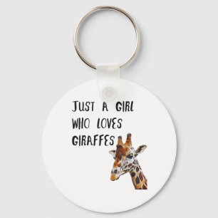 Nur ein Mädchen, das Giraffen Süße Tier Giraffe Li Schlüsselanhänger