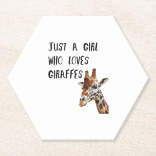 Nur ein Mädchen, das Giraffen Süße Tier Giraffe Li Untersetzer