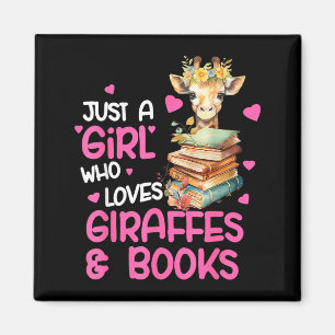 Nur ein Mädchen, das Giraffen und Bücher liebt, sü Magnet