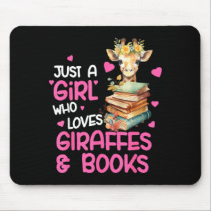 Nur ein Mädchen, das Giraffen und Bücher liebt, sü Mousepad