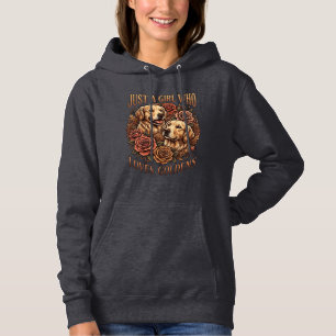 Nur ein Mädchen, das Golden Retriever-Hund-Rosen l Hoodie