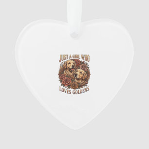 Nur ein Mädchen, das Golden Retriever-Hund Rosen l Ornament
