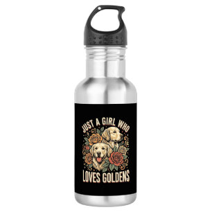 Nur ein Mädchen, das Golden Retriever liebt Edelstahlflasche