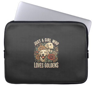 Nur ein Mädchen, das Golden Retriever liebt Laptopschutzhülle