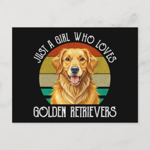 Nur ein Mädchen, das Golden Retriever liebt Postkarte