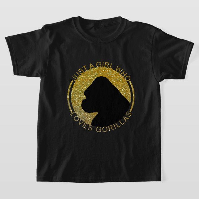 Nur ein Mädchen, das Gorillas Affen Liebe T-Shirt (Laydown)