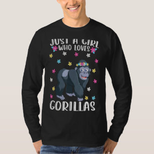 Nur ein Mädchen, das Gorillas Niedlichen Gorilla L T-Shirt