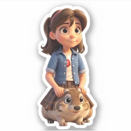 Nur ein Mädchen, das Groundhogs Liebe Aufkleber (Vorderseite)