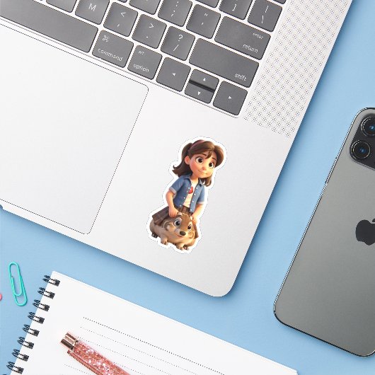 Nur ein Mädchen, das Groundhogs Liebe Aufkleber (Laptop mit iPhone)