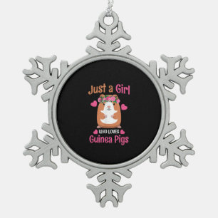 Nur ein Mädchen, das Guinea Liebe, schweine Niedli Schneeflocken Zinn-Ornament