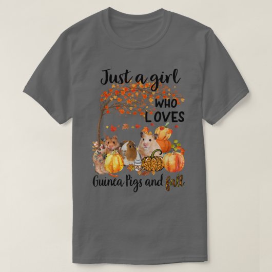 Nur ein Mädchen, das Guinea Pig und Fall Thanksgi T-Shirt (Design vorne)