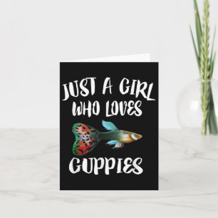 Nur ein Mädchen, das Guppies-Aquarium-Guppy-Fische Karte