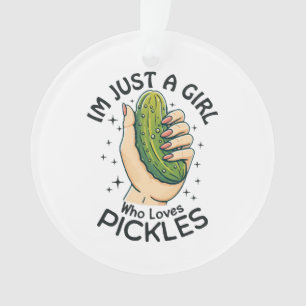 Nur ein Mädchen, das Gurken liebt - Lustiger Vegan Ornament