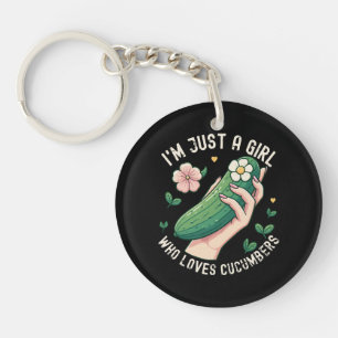 Nur ein Mädchen, das Gurken liebt - Lustiger Veget Schlüsselanhänger