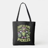 Nur ein Mädchen, das Gurken liebt Tasche (Rückseite)