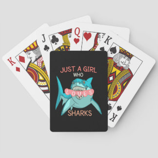 Nur ein Mädchen, das Haie Liebe, Funny Shark Gesch Spielkarten