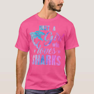 Nur ein Mädchen, das Haie Liebe Mama Kinder Wasser T-Shirt