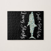 Nur ein Mädchen, das Haie Liebe - Ozeanhaie spende Puzzle (Horizontal)