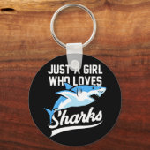 Nur ein Mädchen, das Haie Liebe Schlüsselanhänger (Vorderseite)