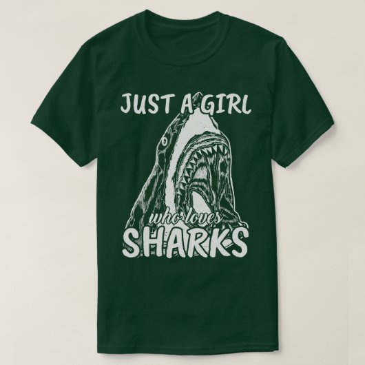Nur ein Mädchen, das Haie Liebe T-Shirt (Design vorne)