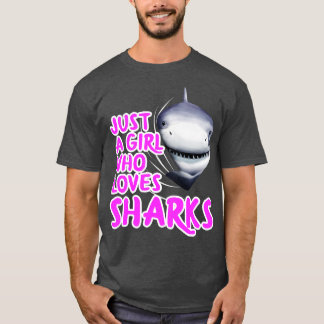 Nur ein Mädchen, das Haie Liebe T-Shirt
