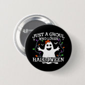 Nur ein Mädchen, das Halloween Funny Halloween Lie Button (Vorne & Hinten)