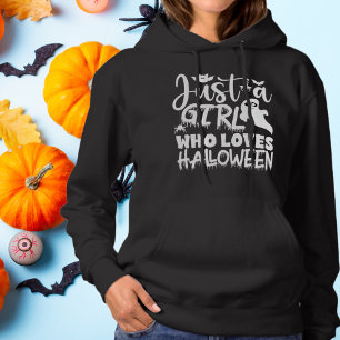 Nur ein Mädchen, das Halloween in weißer Typografi Hoodie
