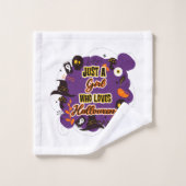 Nur ein Mädchen, das Halloween Lieben Badhandtuch Set (Waschlappen)
