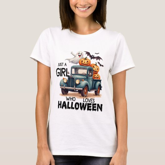 Nur ein Mädchen, das Halloween Lieben - Halloween T-Shirt (Vorderseite)