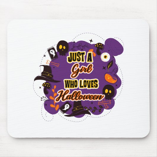 Nur ein Mädchen, das Halloween Lieben Mousepad (Vorne)