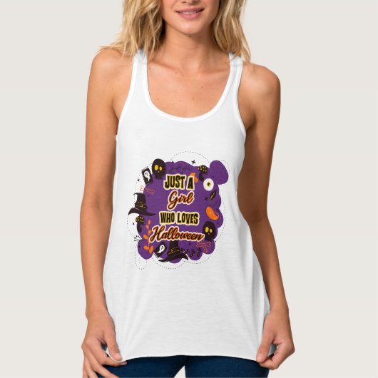Nur ein Mädchen, das Halloween Lieben Tank Top (Vorderseite)