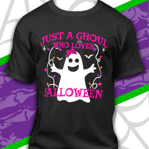 Nur ein Mädchen, das Halloween Niedliches rosa Ges T-Shirt