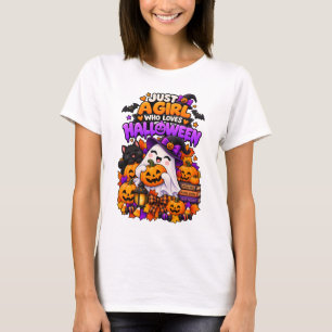 Nur ein Mädchen, das Halloween süß Gruselig liebt T-Shirt