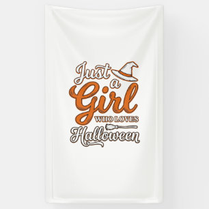 Nur ein Mädchen, das Halloween-Vektordesign liebt_ Banner