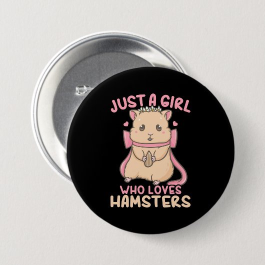 Nur ein Mädchen, das Hamster Liebe Button (Vorne & Hinten)