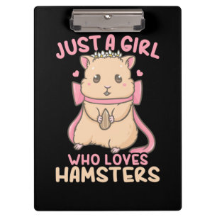 Nur ein Mädchen, das Hamster Liebe Klemmbrett